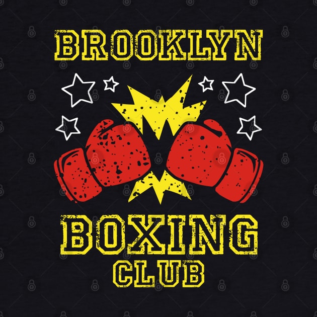 brooklyn boxing club, vintage style boxing gloves design for boxers and boxing fans by A Comic Wizard